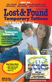 Child Safety Lost & Found Temporary Tattoos